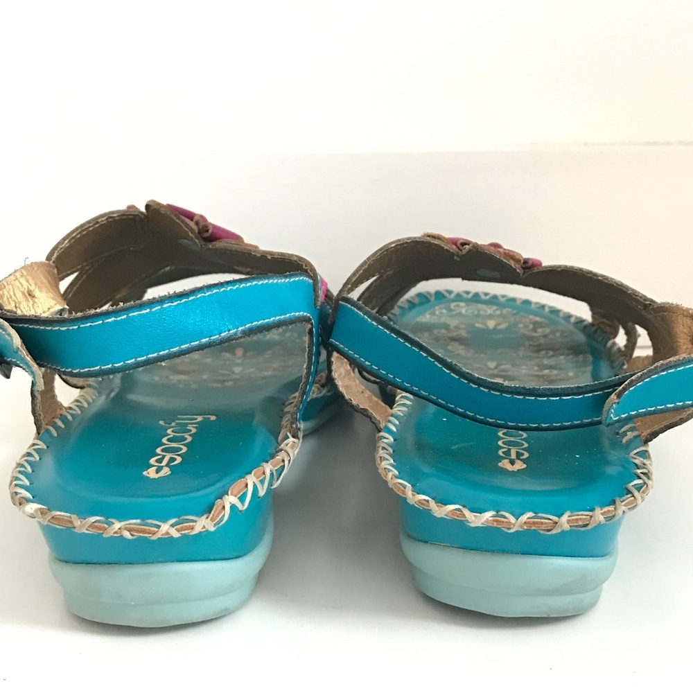 SOCOFY Flower Sandals Leather Bohemian Women’s Size 7 - Picture 8 of 16